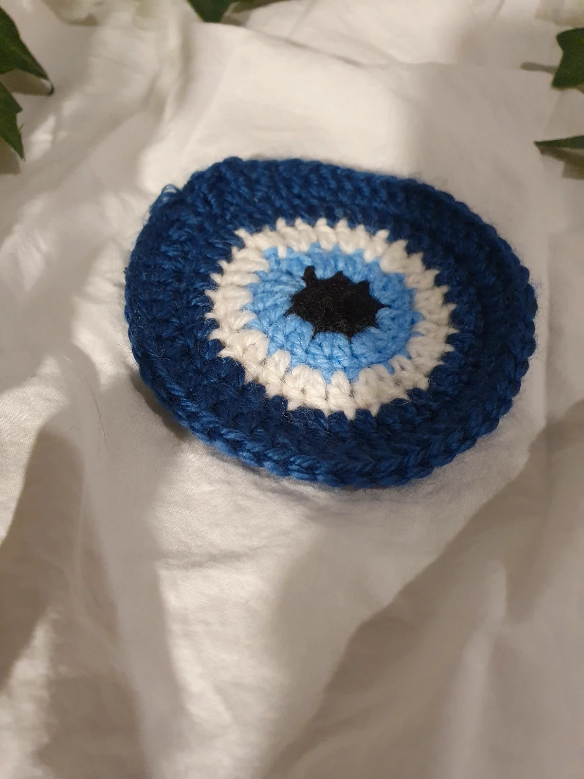 Podkładka pod kubek na szydełku evil eye pinterest