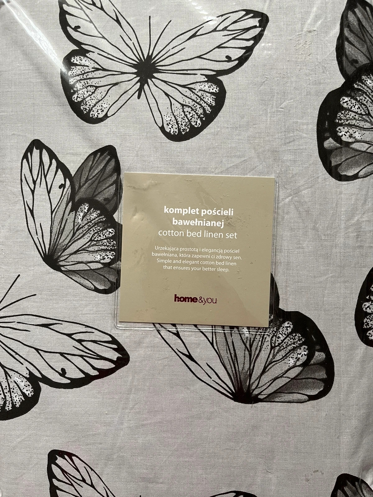 Pościel bawełniana kołdra poduszki komplet motylki HomeYou