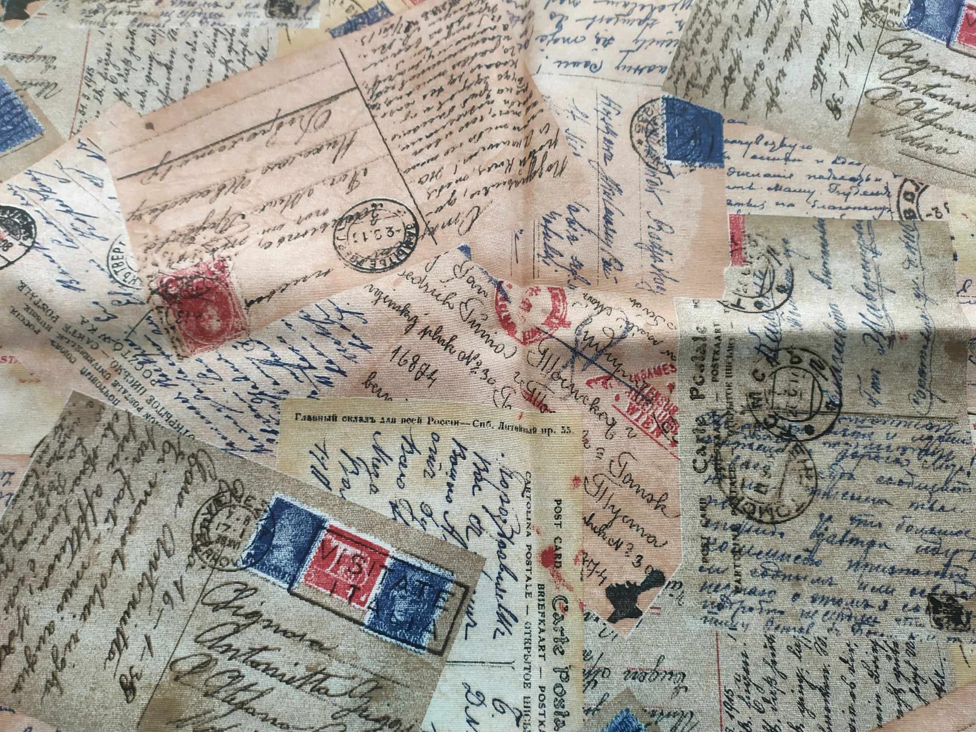 Zasłony zasłonki  2 sztuki i bieżnik listy znaczki napisy  miłość prezent belgijska tkanina