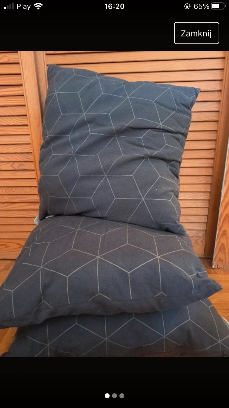 Granatowa poszewka na poduszkę dekoracyjną asymetryczny wzór