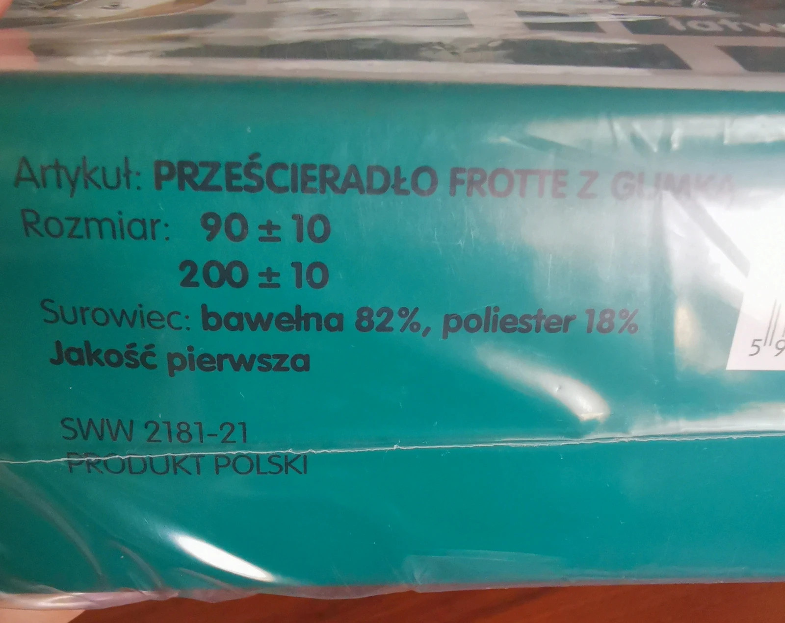 Prześcieradło frotte z gumką