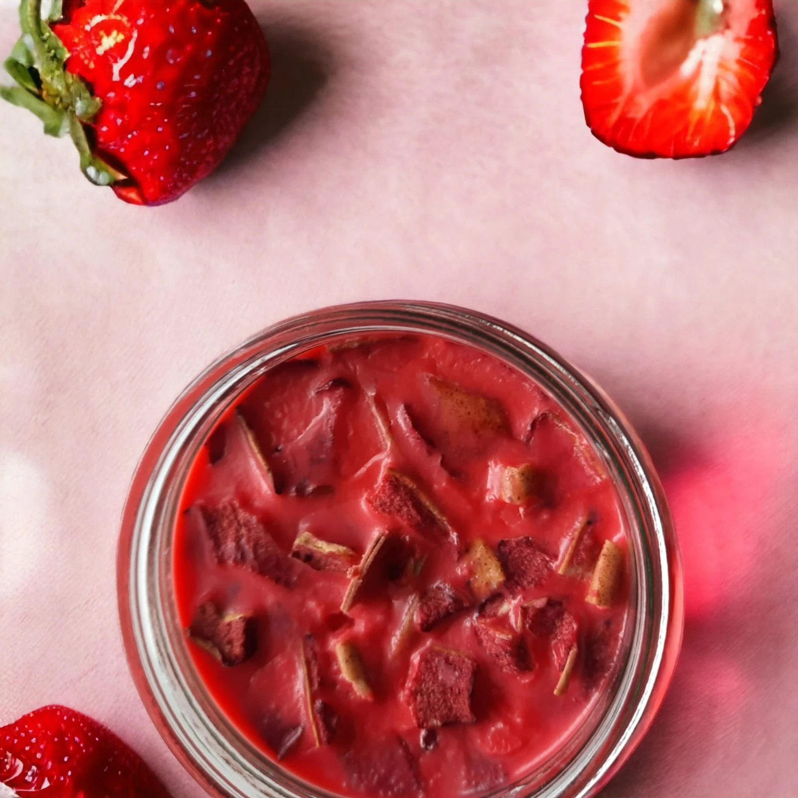 Strawberry Scented Soy Candle Truskawka Świeca Zapachowa