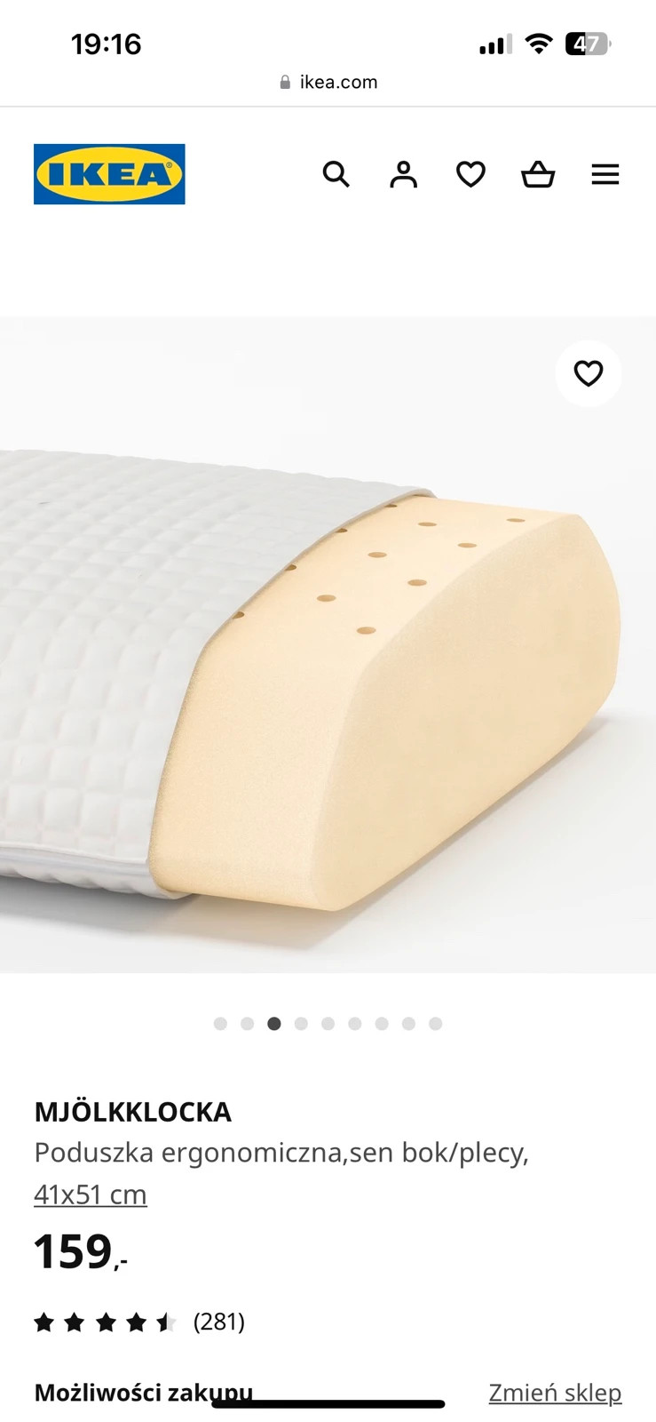 Poduszka ergonomiczna Nowa Ikea