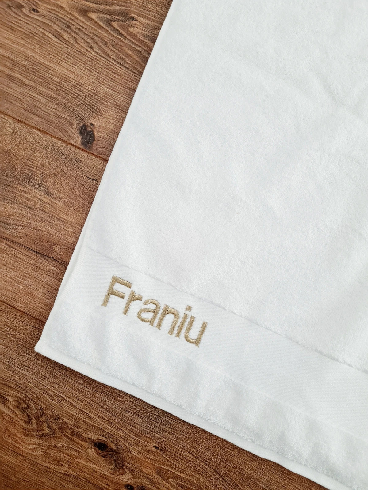 Ręcznik Franiu Franuś 100x150 cm nowy biały bawełniany