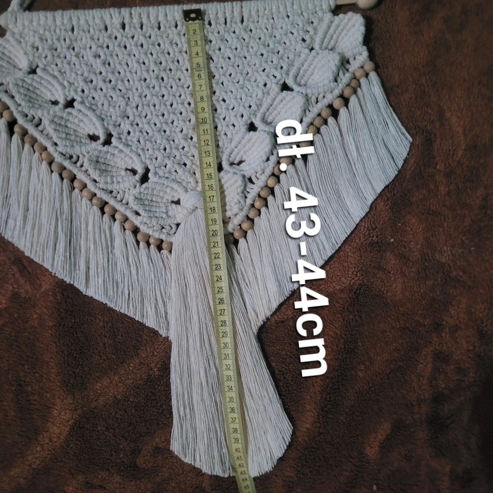 Makrama ścienna wisząca ze sznurka bawełnianego ecru