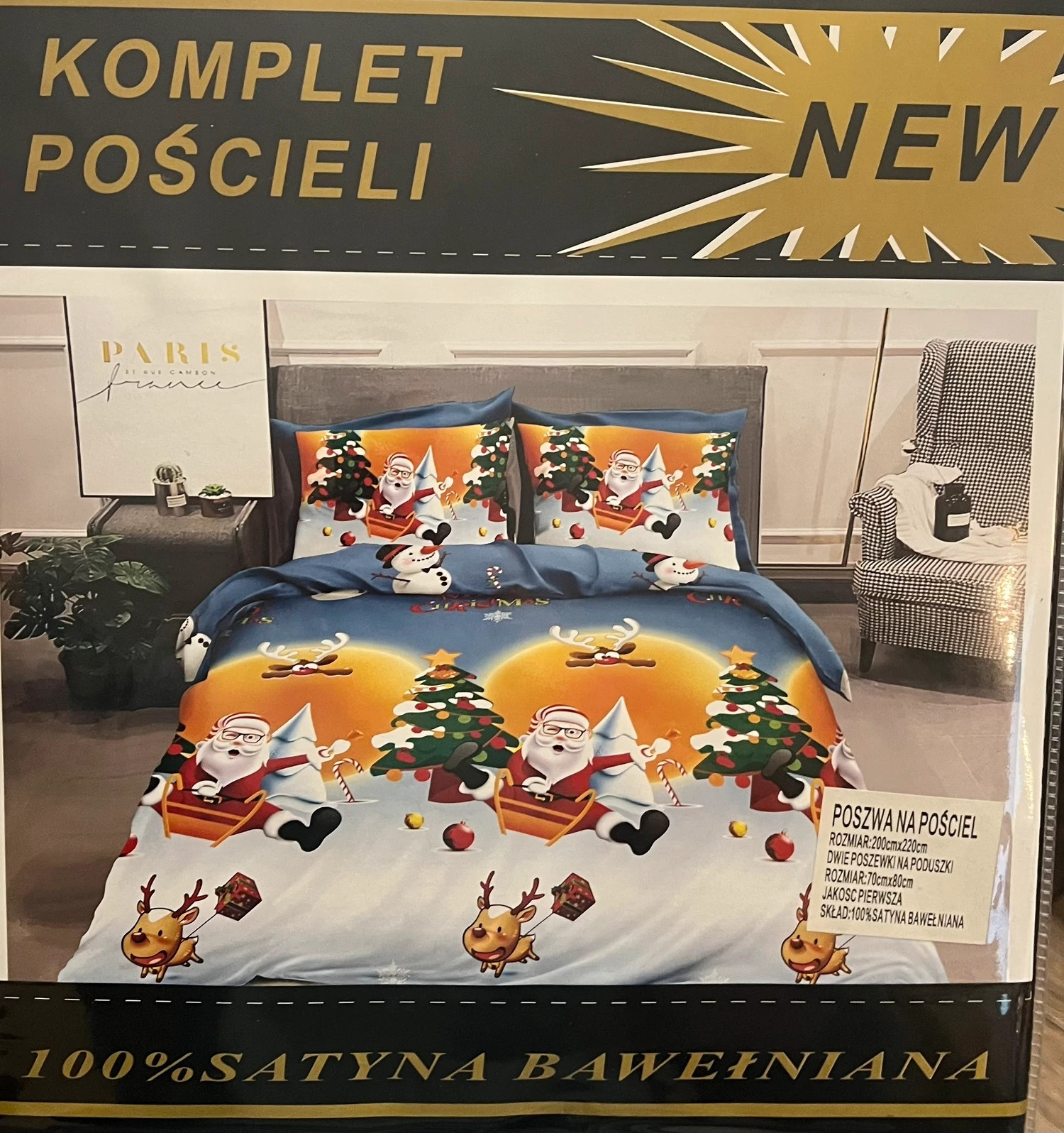 Świąteczny Komplet pościeli 200x220