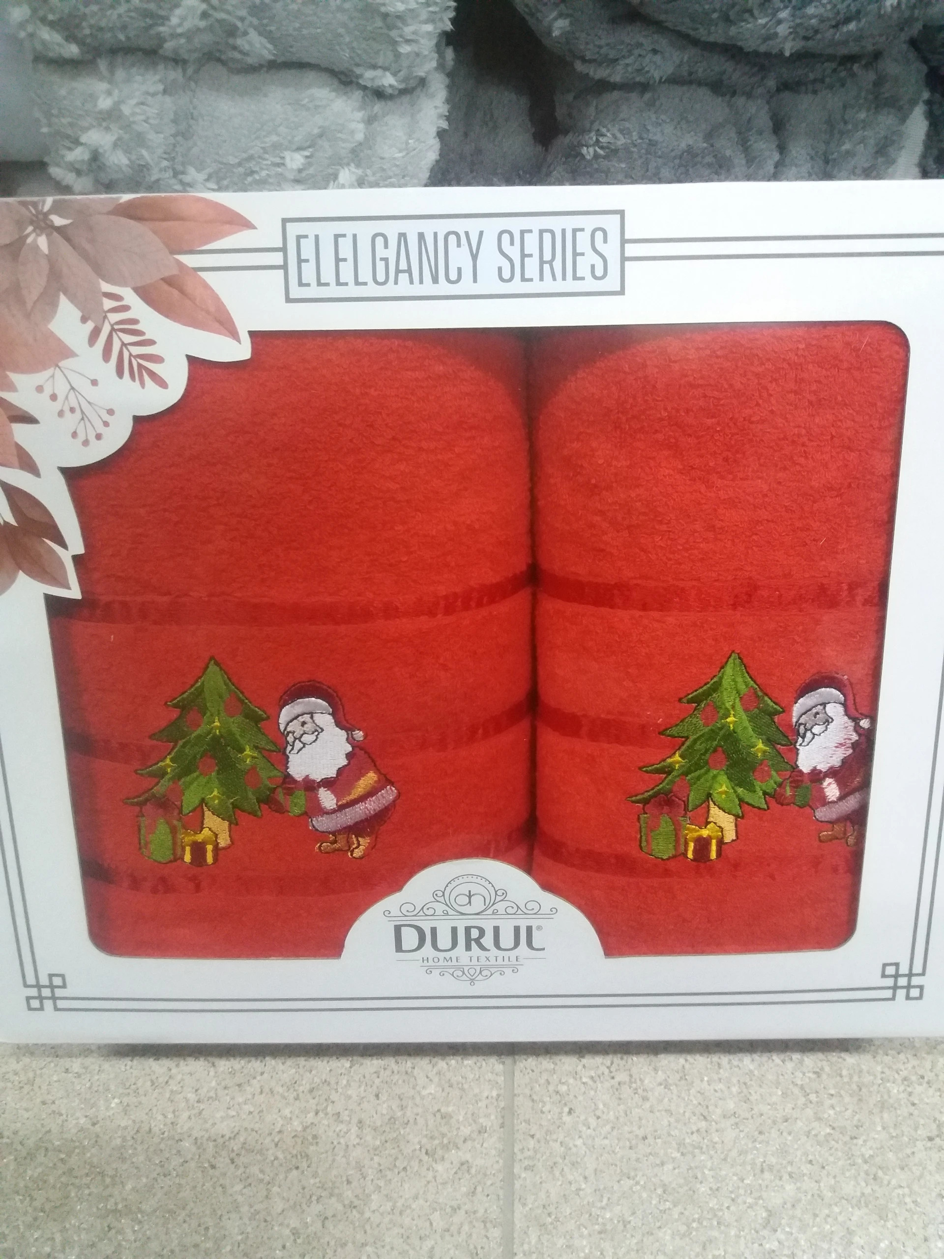 komplet ręczników świątecznych czerwone