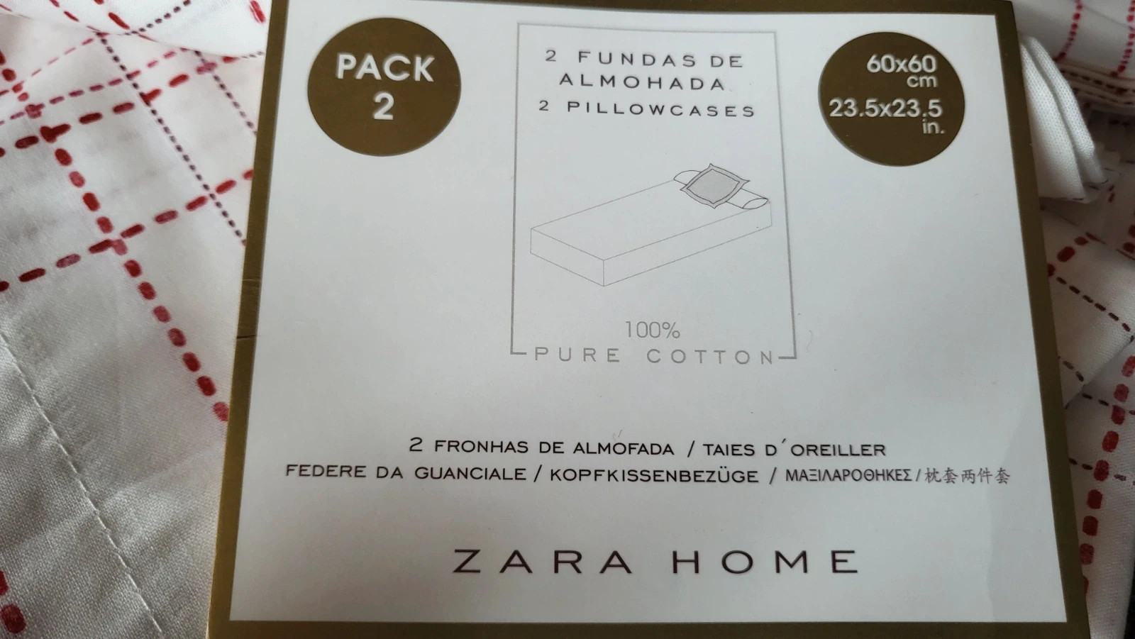 Zara Home 2 poszewki na poduszki 60x60