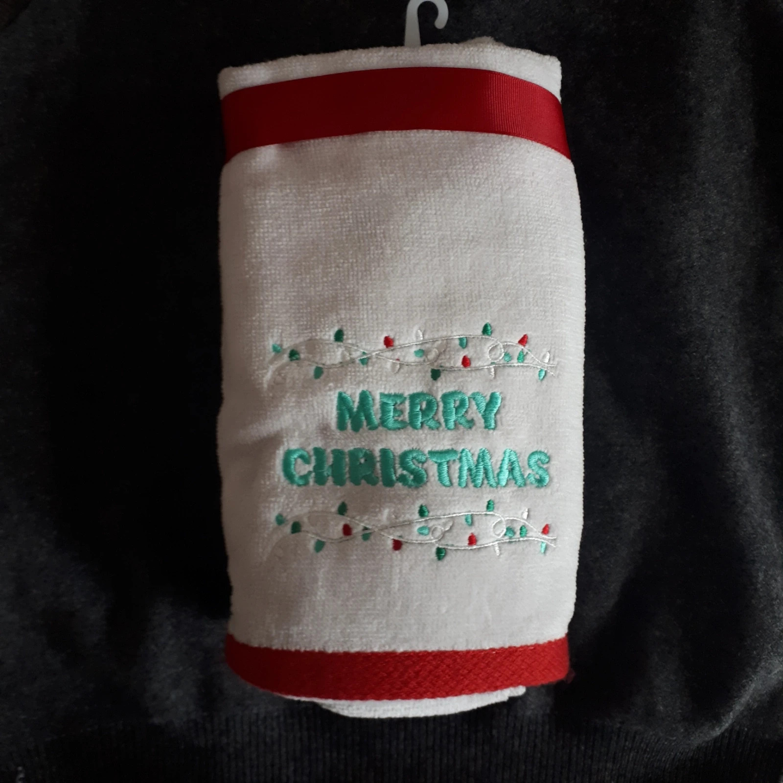 Ręczniki świąteczne Merry Christmas białe zestaw 2 szt