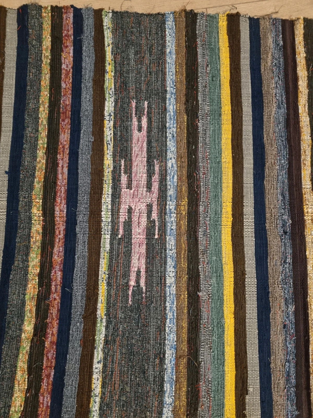Nowy chodnik dywan tkany na krosnach PRL 72x405