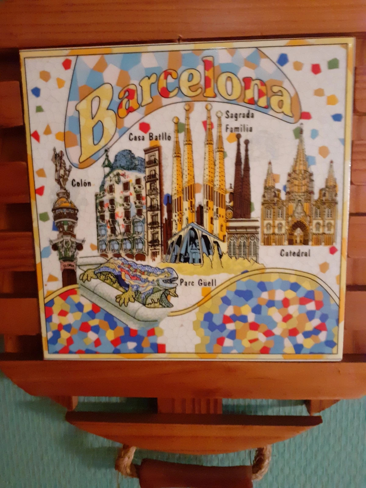 Deska talerz z ceramiką Barcelona Suvenir