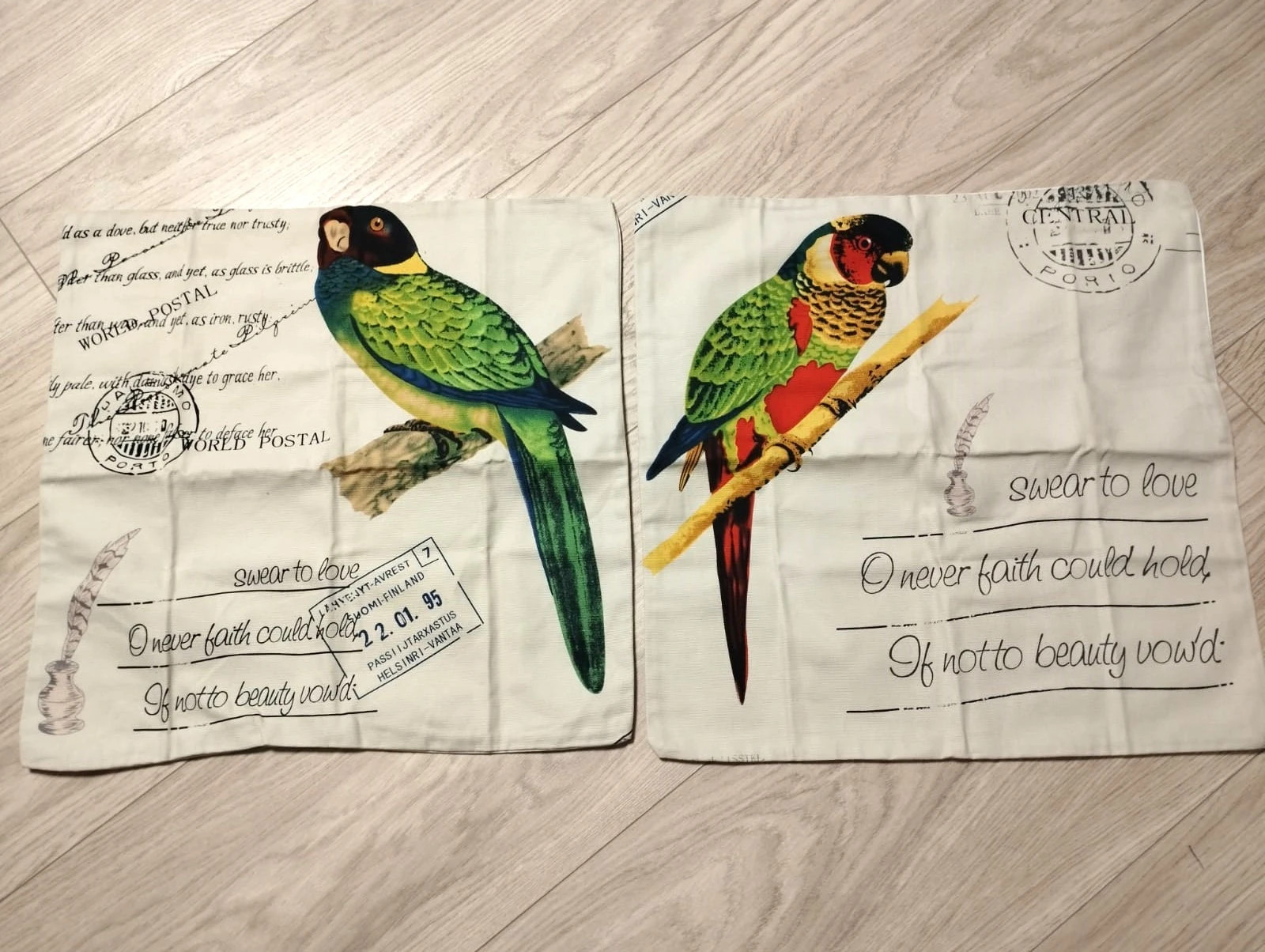 Poszewki Papugi Kolorowe  45x45