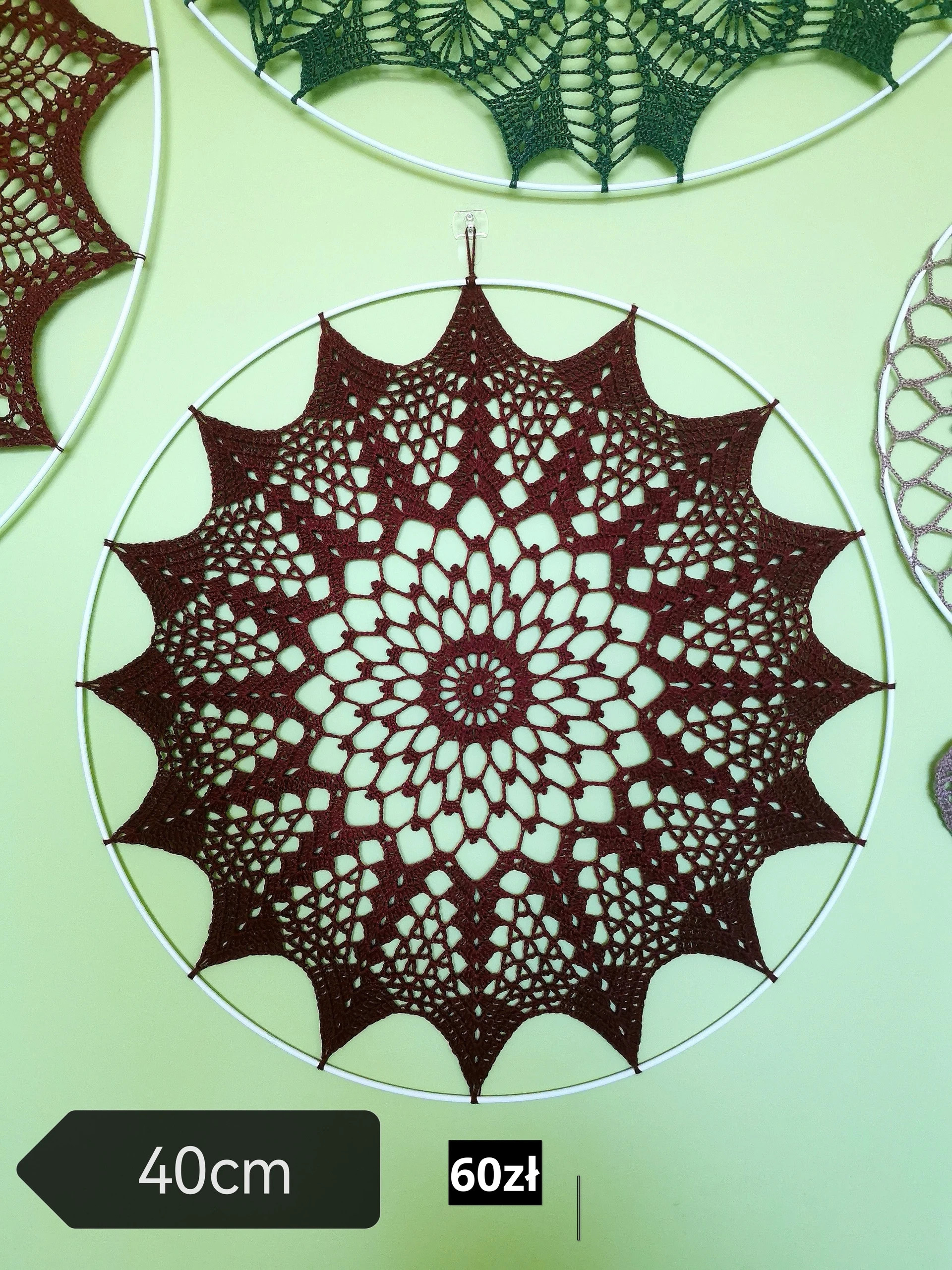 Mandala szydełkowa łapacz snów ręcznie robiona handmade