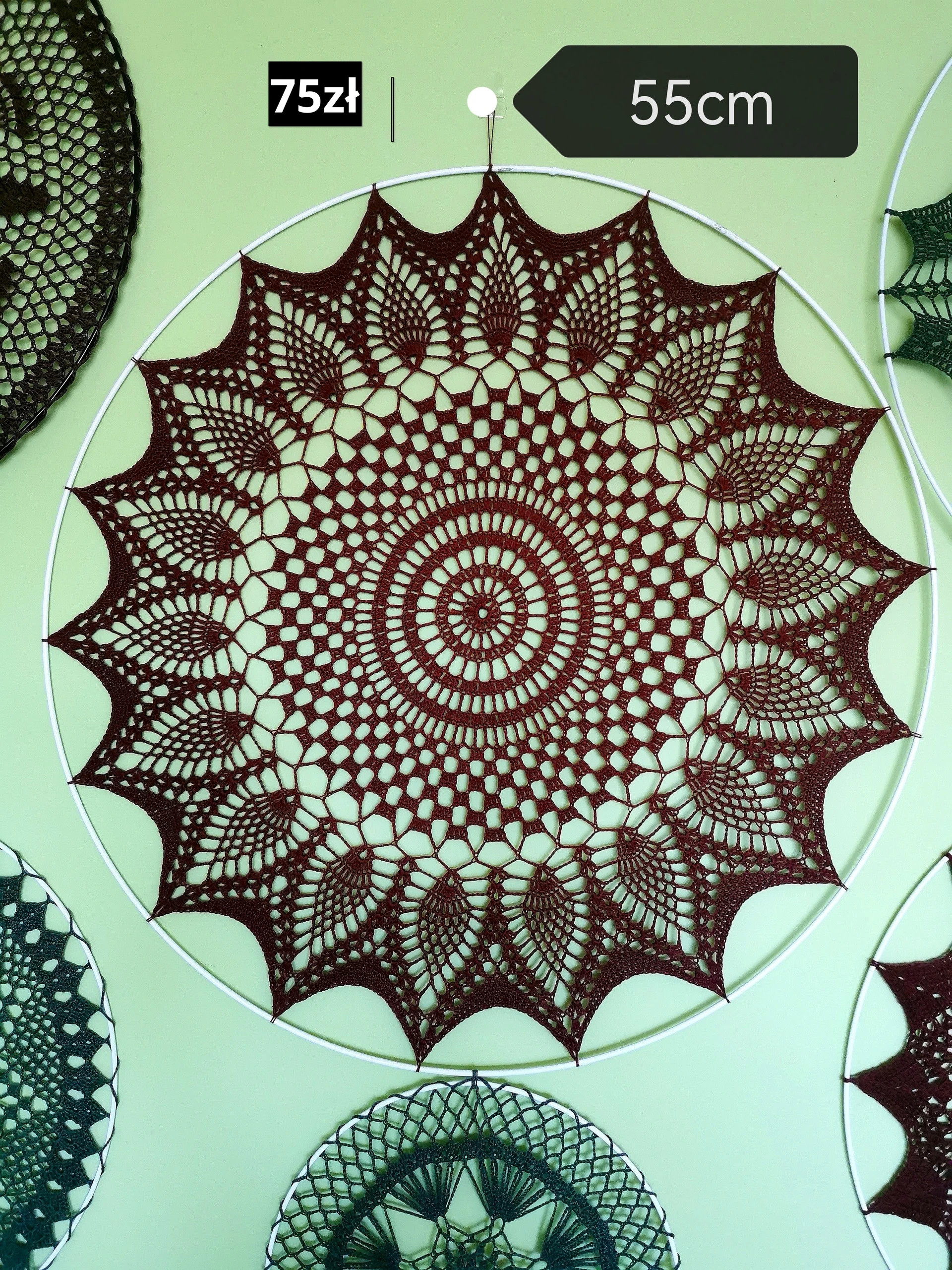 Szydełkowa mandala łapacz snów ręcznie robiona handmade