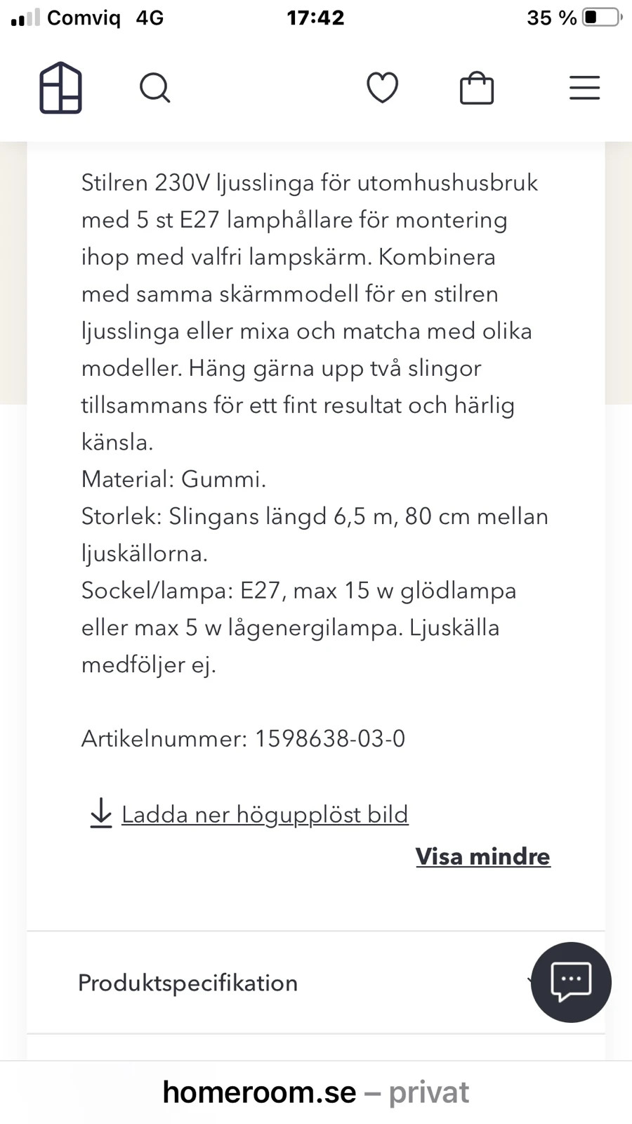 Ljusslinga utom/inom hus