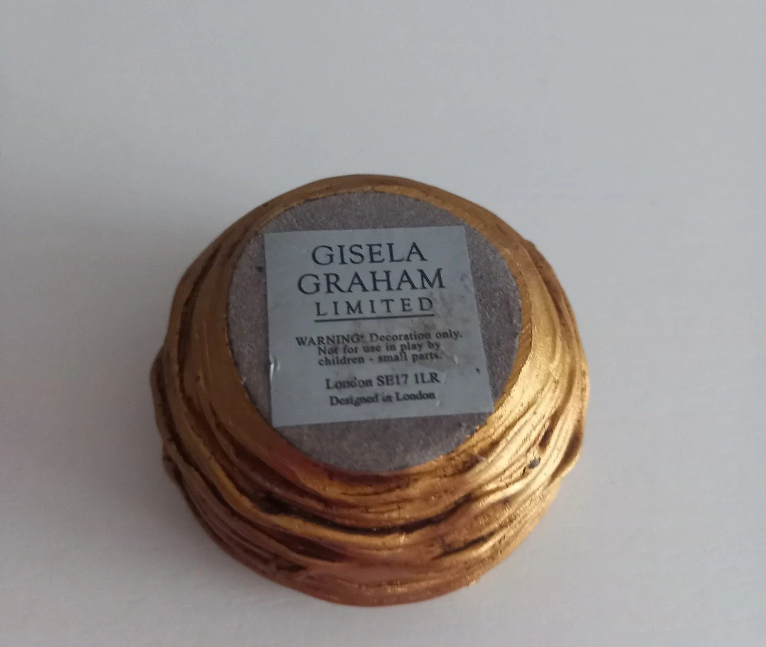 Designerski świecznik Gisela Graham z limitowanej kolekcji ceramiczny na tealighty złoty vintage