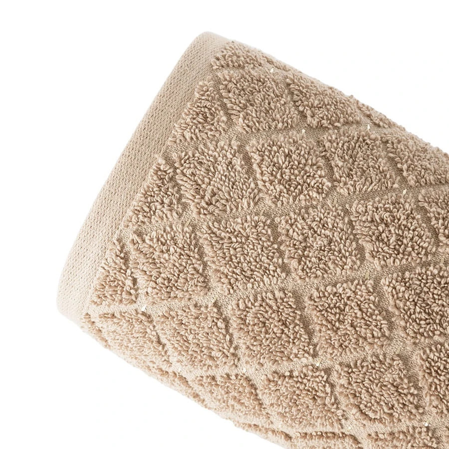 Nowy ręcznik kąpielowy bawełniany beżowy 50x90