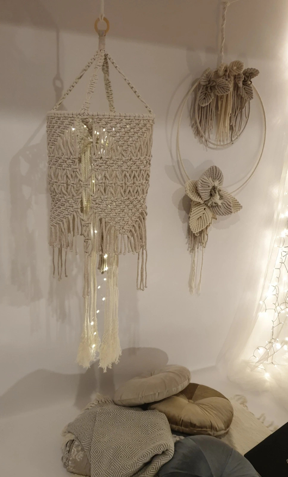 Lampion-makrama abażuru makatka handmade diy
