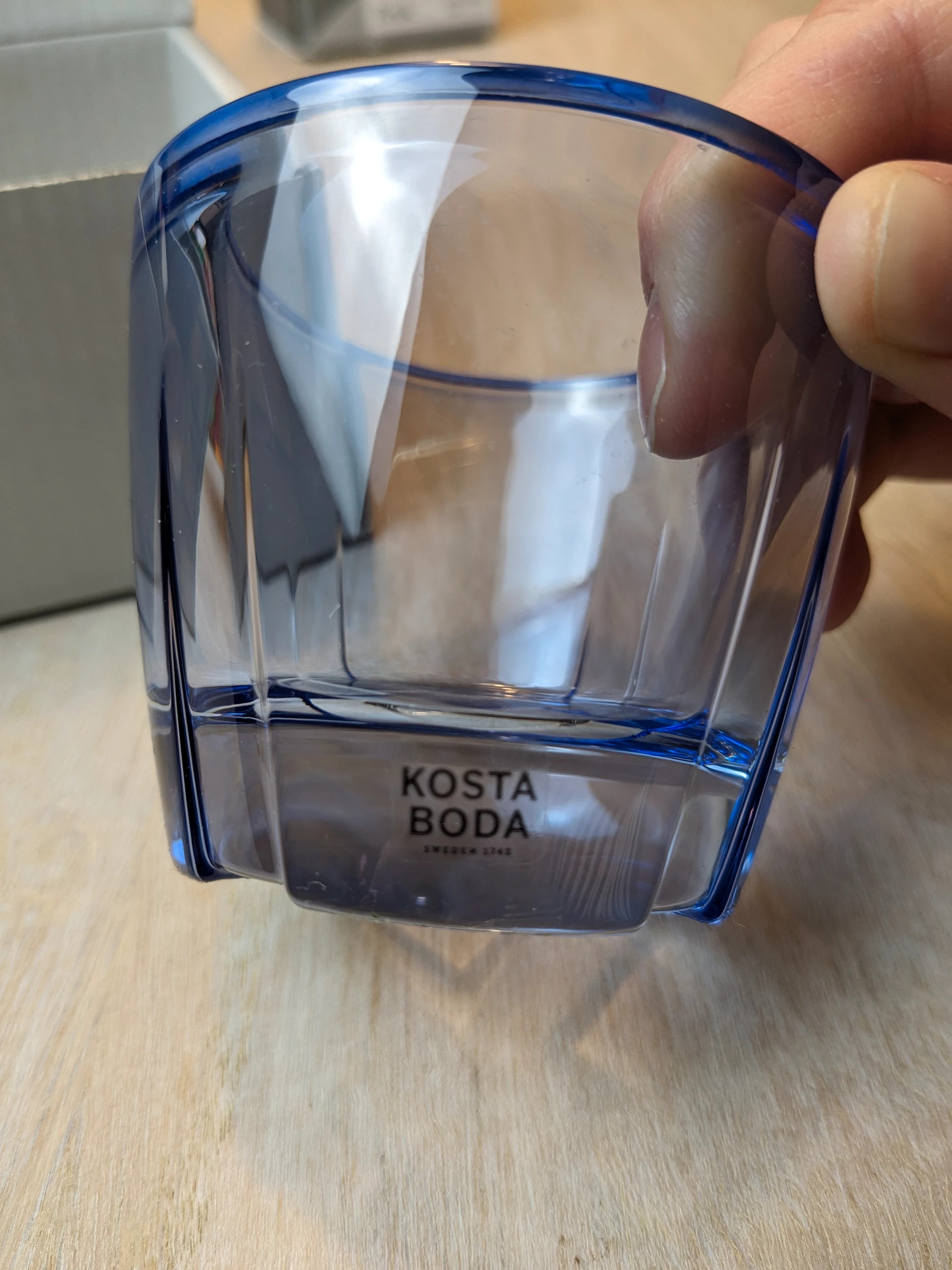 Kosta Boda Bruk Votive Holder - Water Blue