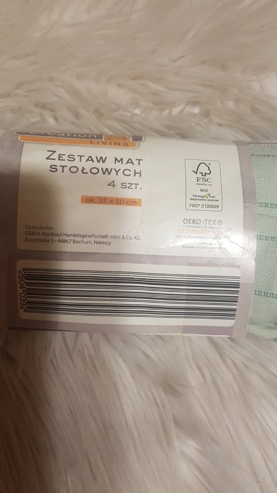 Zestaw mat stołowych 4szt bawełna 100procent