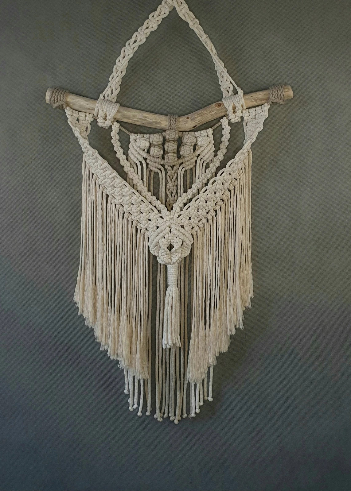 makrama makatka ozdoba wall hanging drewno handmade diy craft