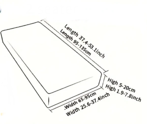 Poszewka na kanapę szerokość: 65-95cm długość: 95-135cm