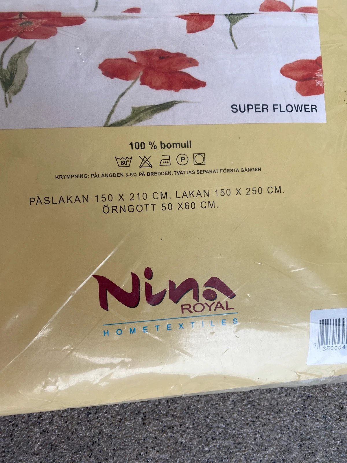 Nytt 3- delar bäddset från Nina Royal Med blåa blommor För enkelsäng