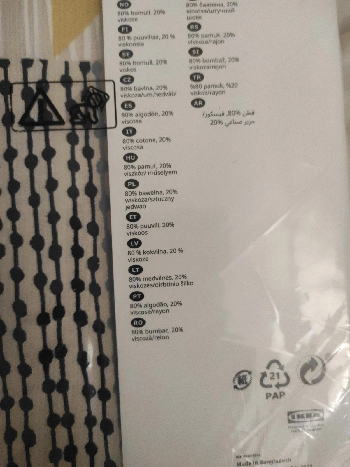 Pościel chłodna Ikea lummervaxt 150x200 50x60 bawełna wiskoza