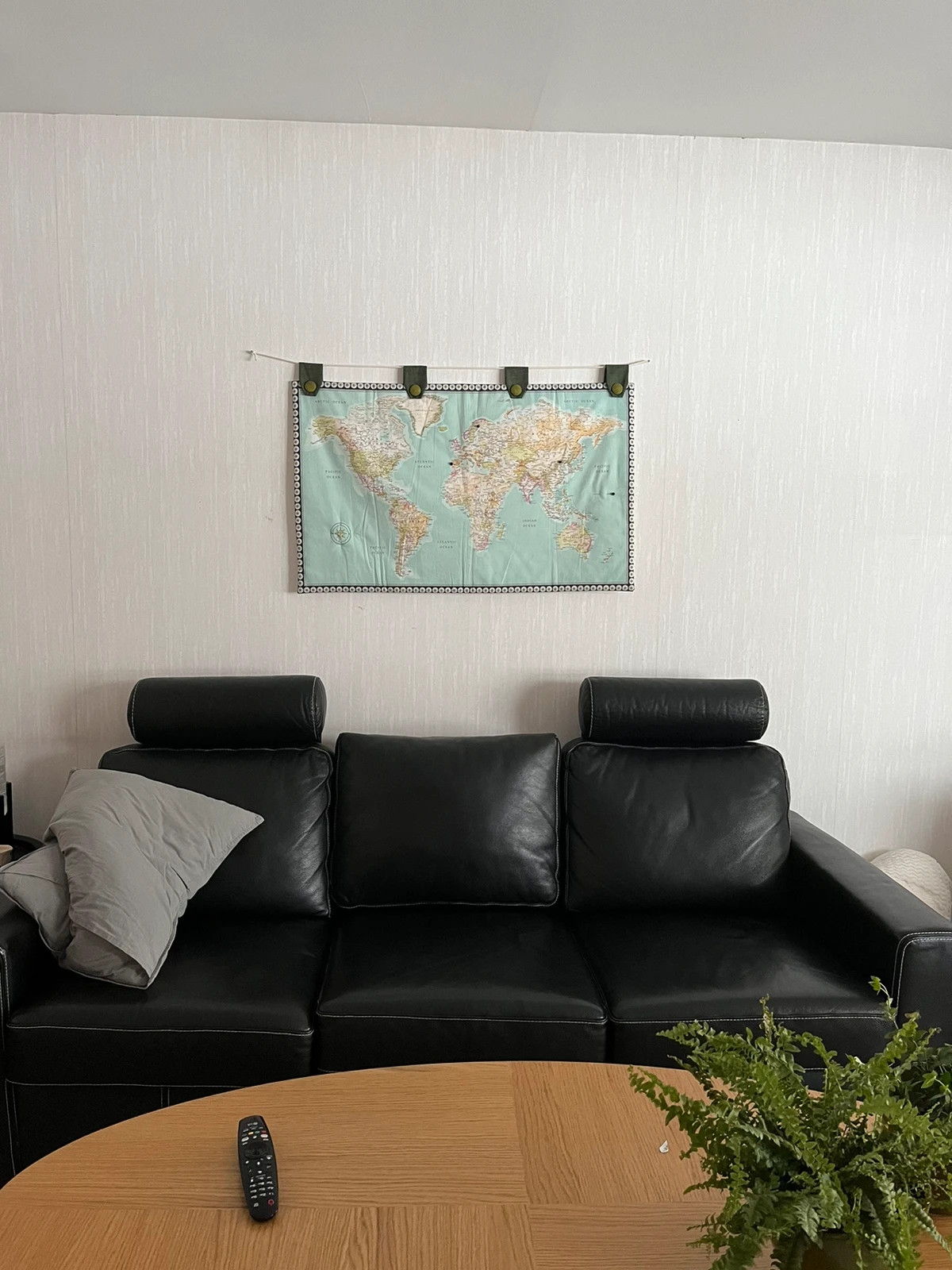 Wall map in fabric