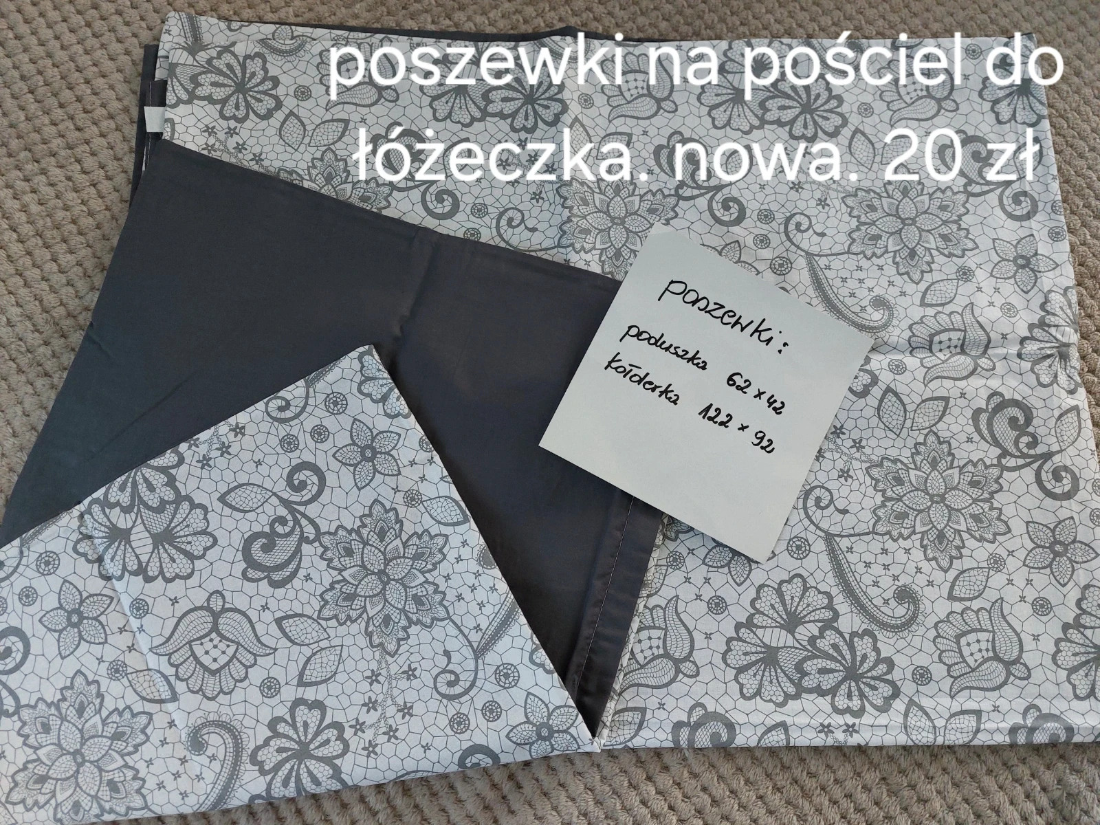 Poszewki na pościel do łóżeczka  Nowa