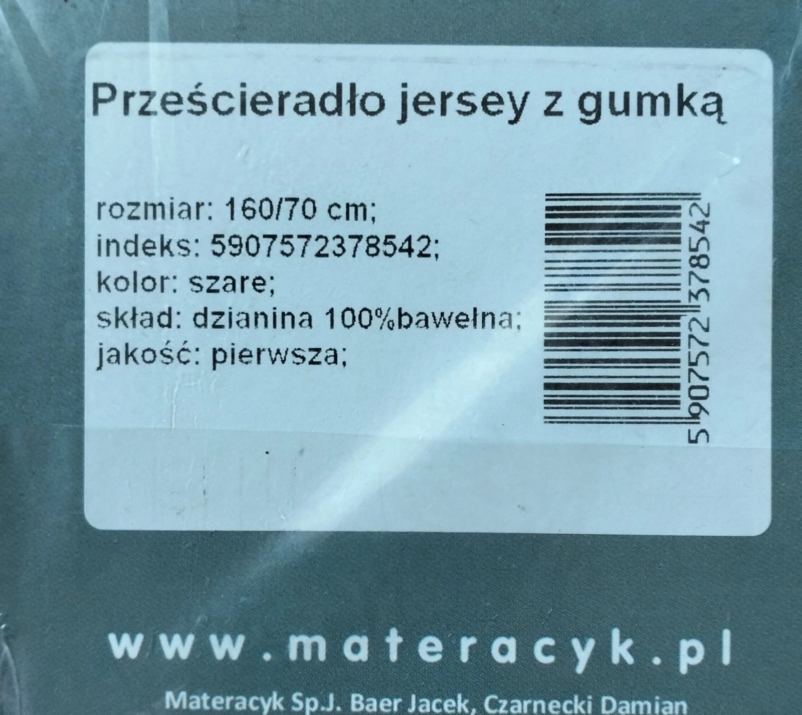 Prześcieradło z gumką 160/70