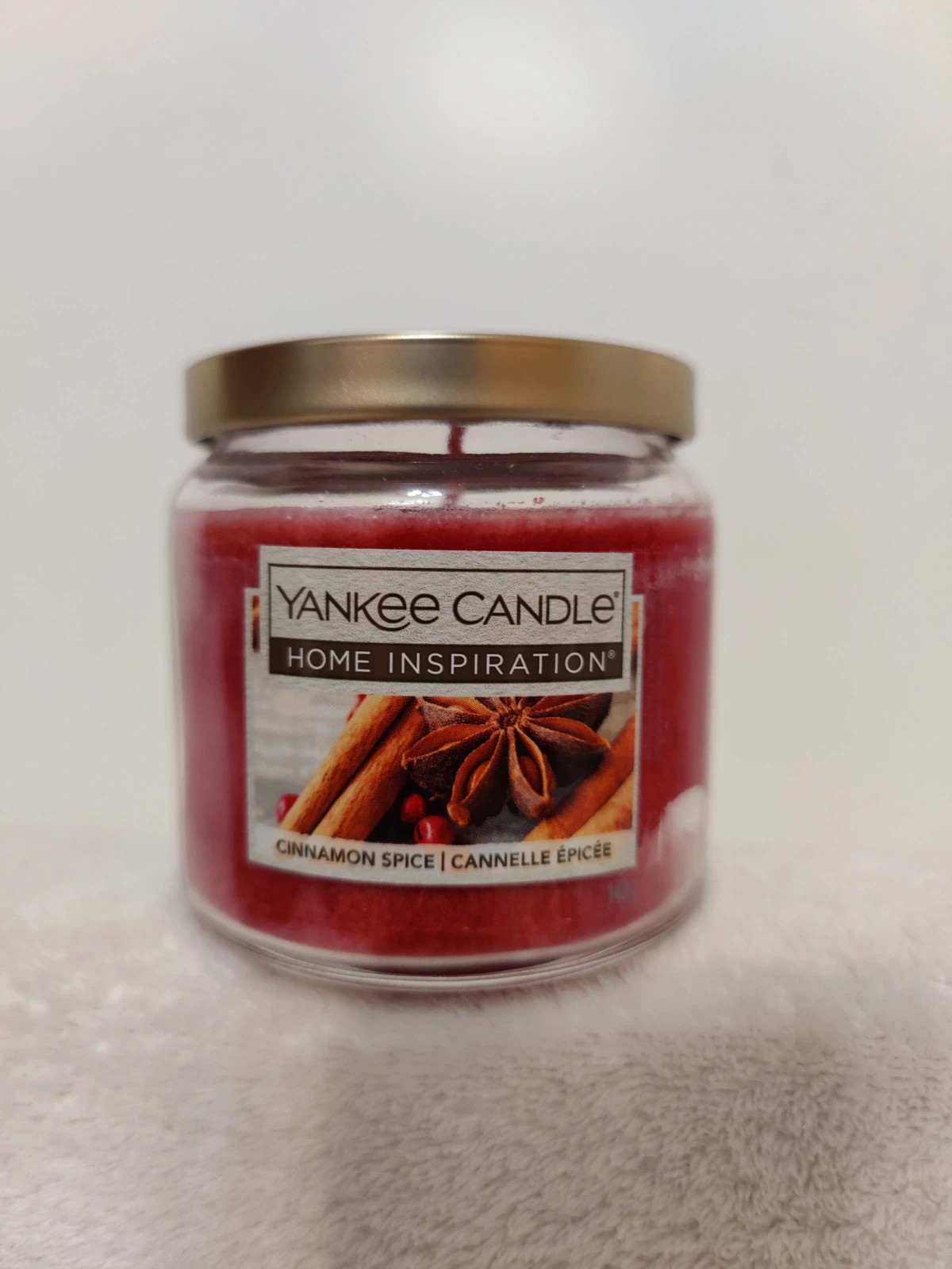 Świeca świeczka zapachowa Yankee Candle cinnamon spice 142g edycja świąteczna szklany słoiczek