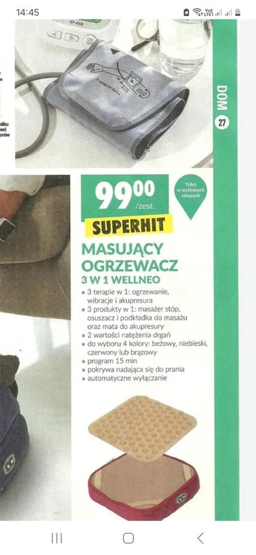 Masujący ogrzewacz do stóp