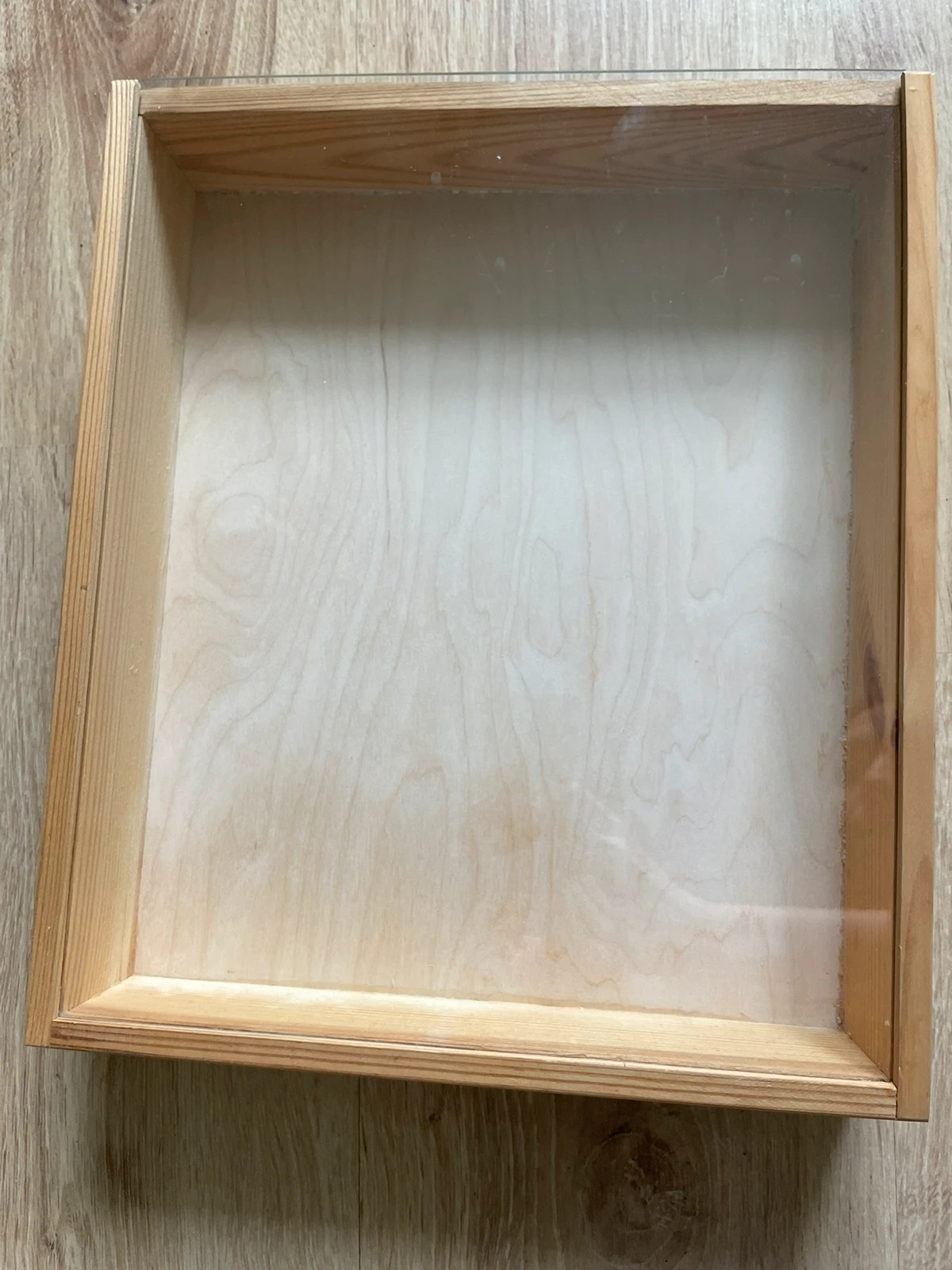 Pudełko solidne drewno z szybką decoupage hand made szyba