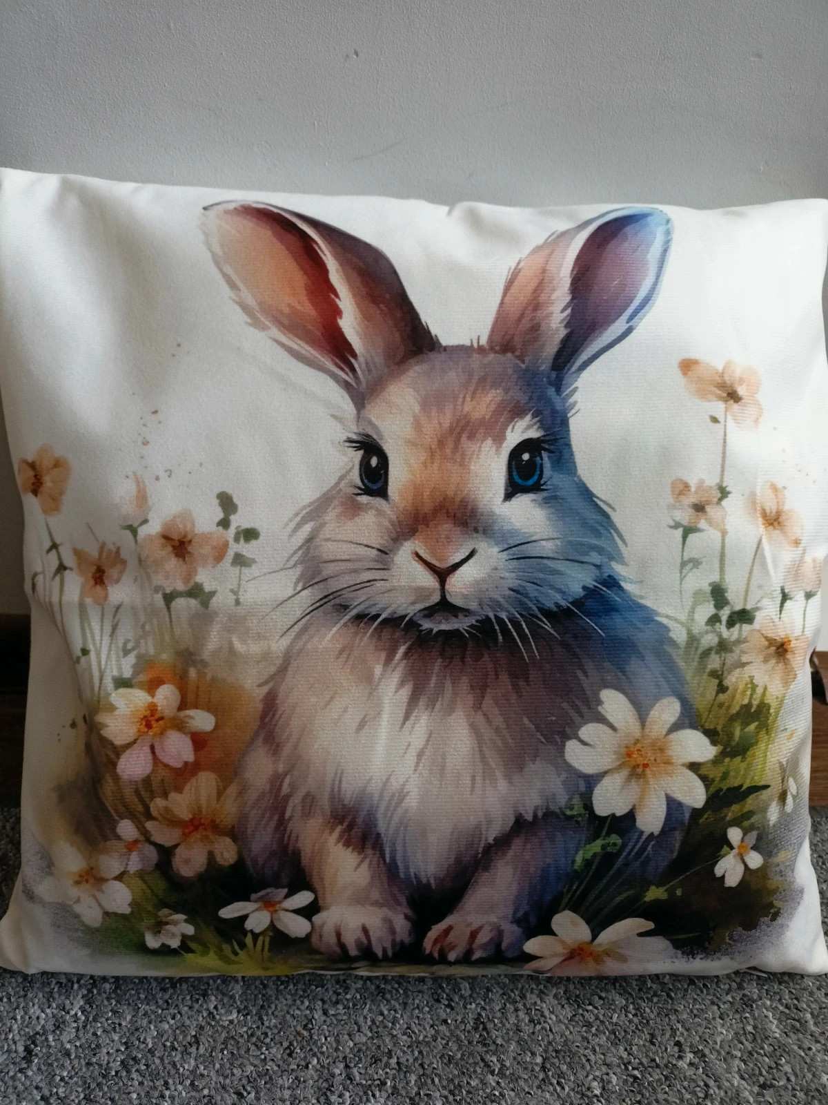 Poszewka na poduszkę Velvet święta Wielkanoc Wielkanocne królik zając wiosna 45*45