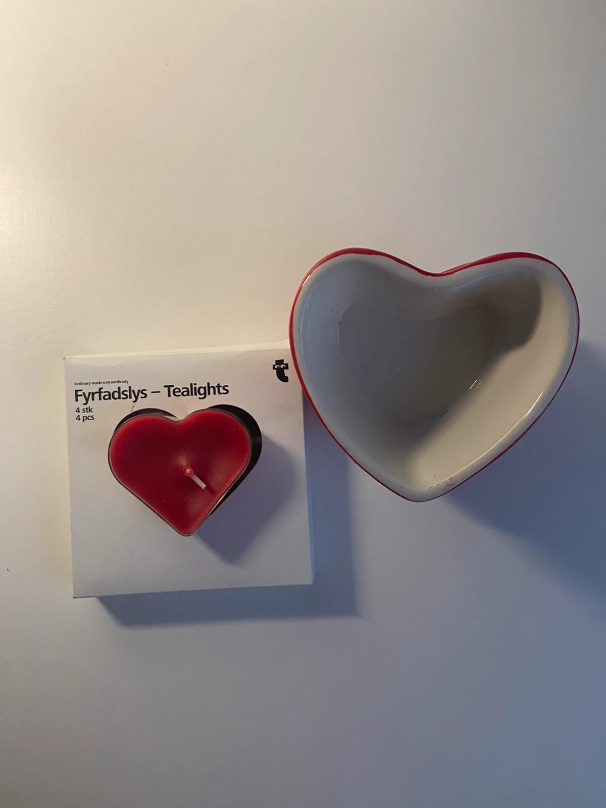 Ceramiczna ozdoba w kształcie serca+ świeczki