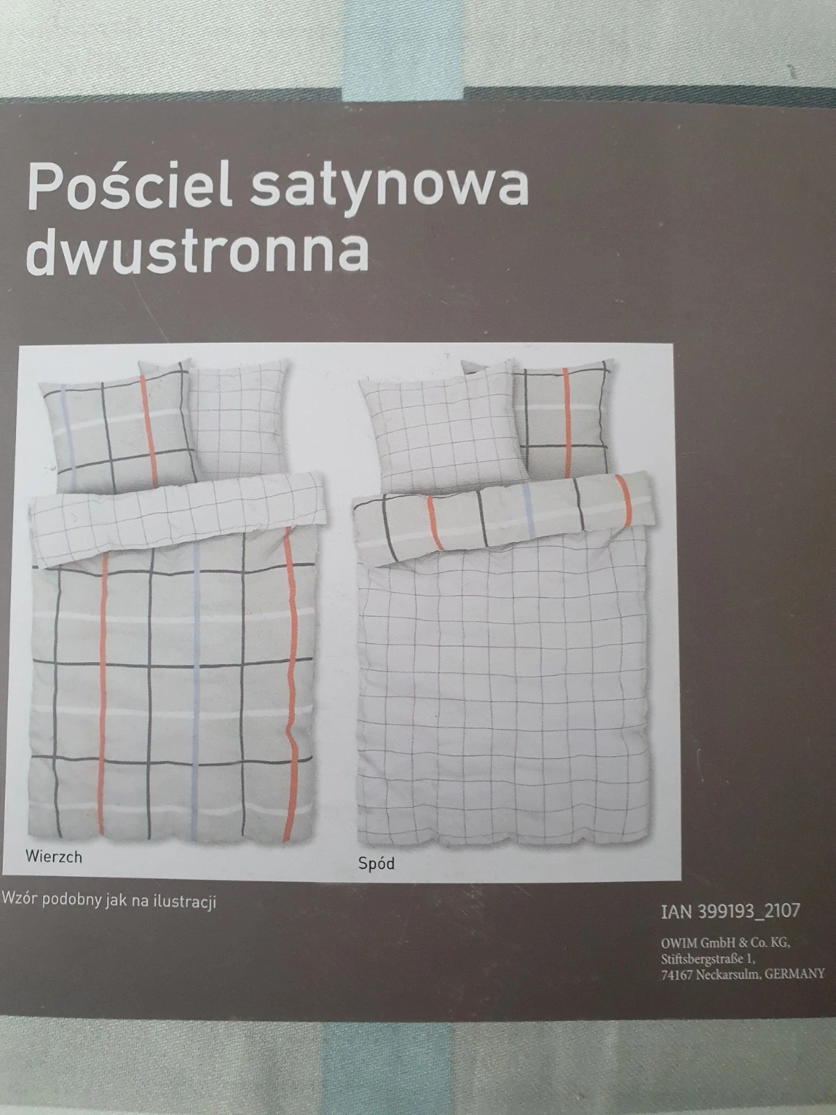 Pościel  satynowa dwustronna 220x200