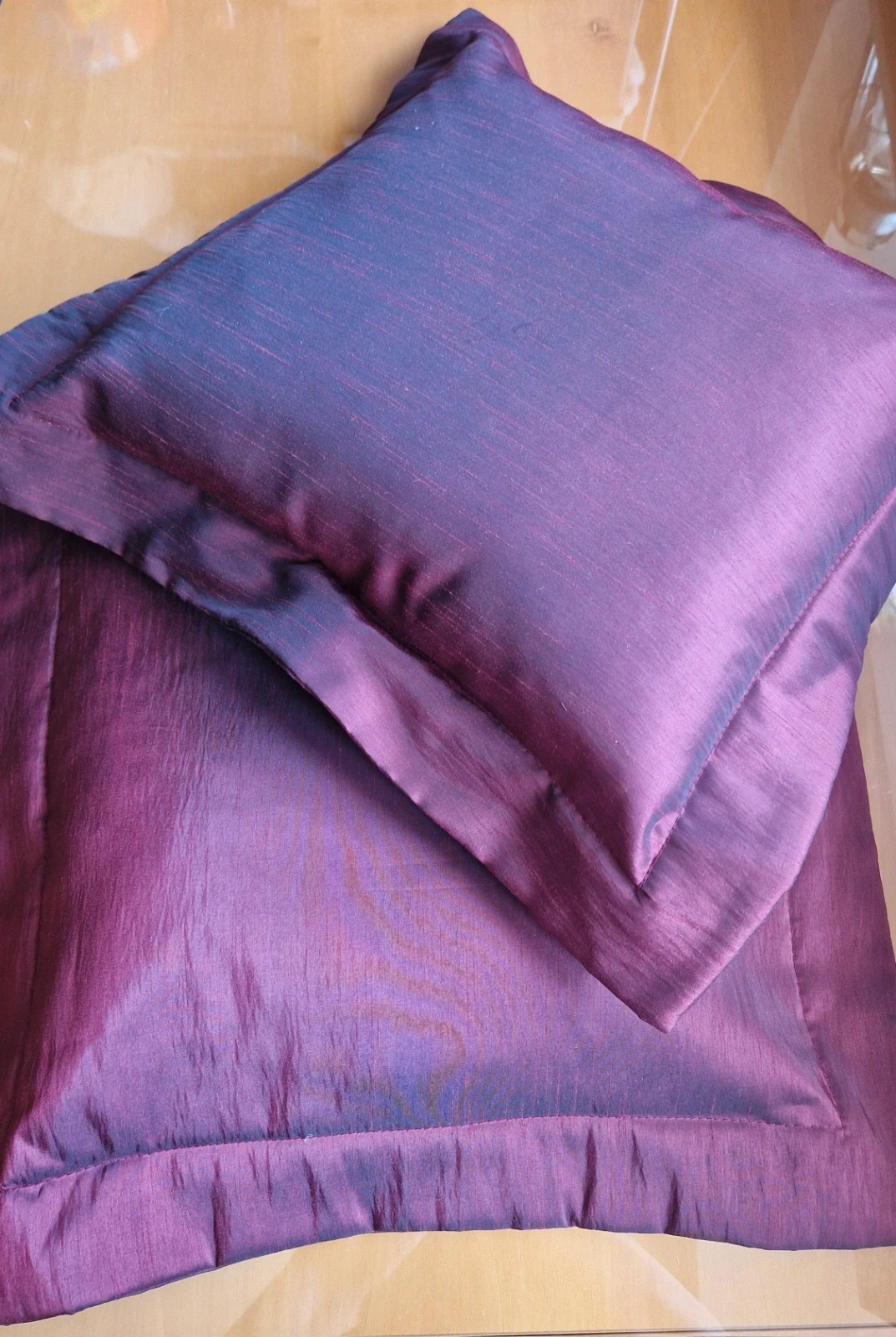 Poszewki na poduszkę 2 szt kolor burgundowy50x50 cm