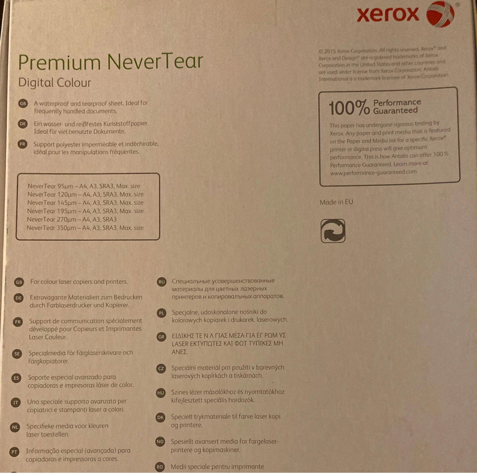 Xerox Papier Premium Never Tear