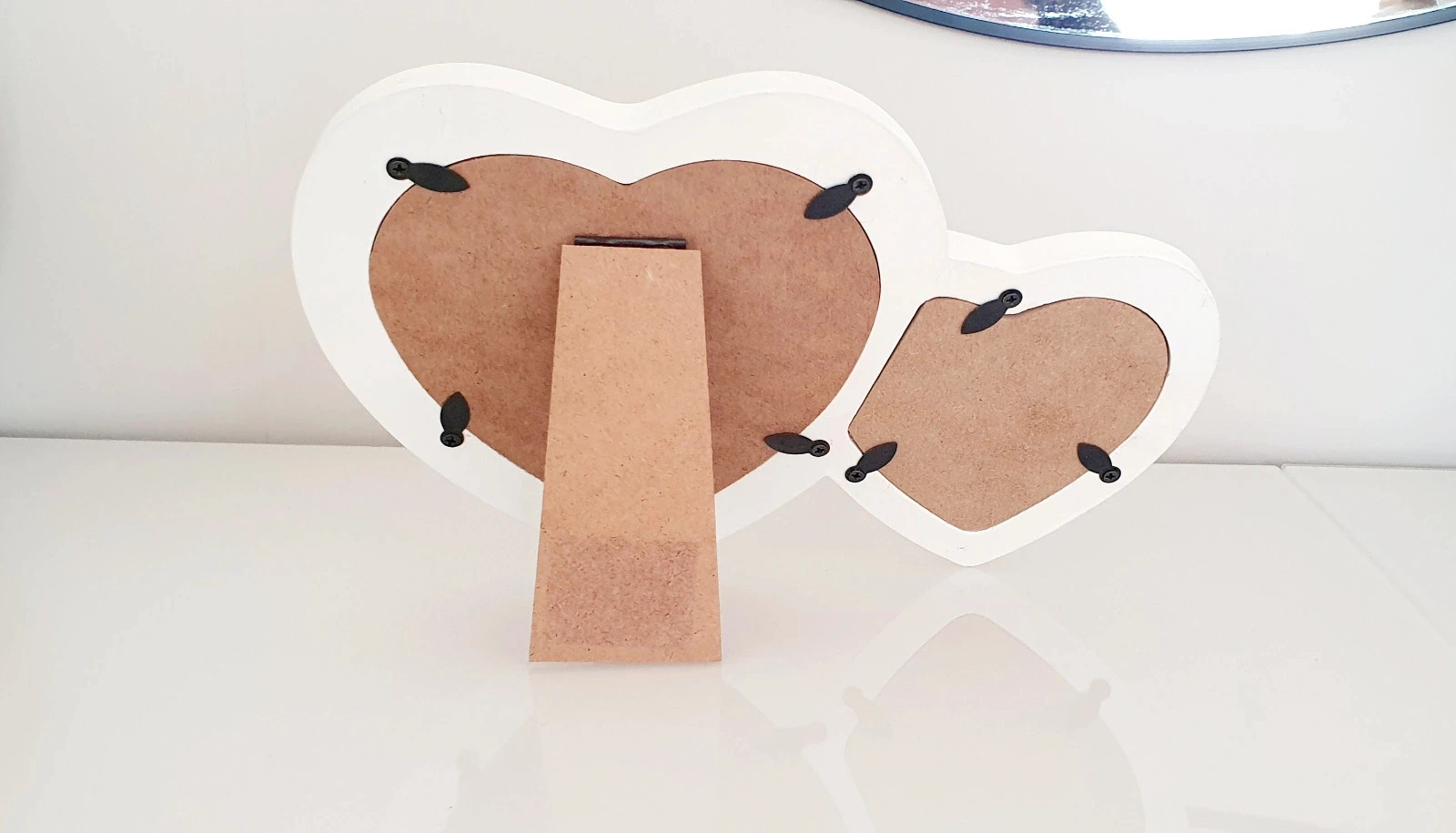 NEW double heart photo frame