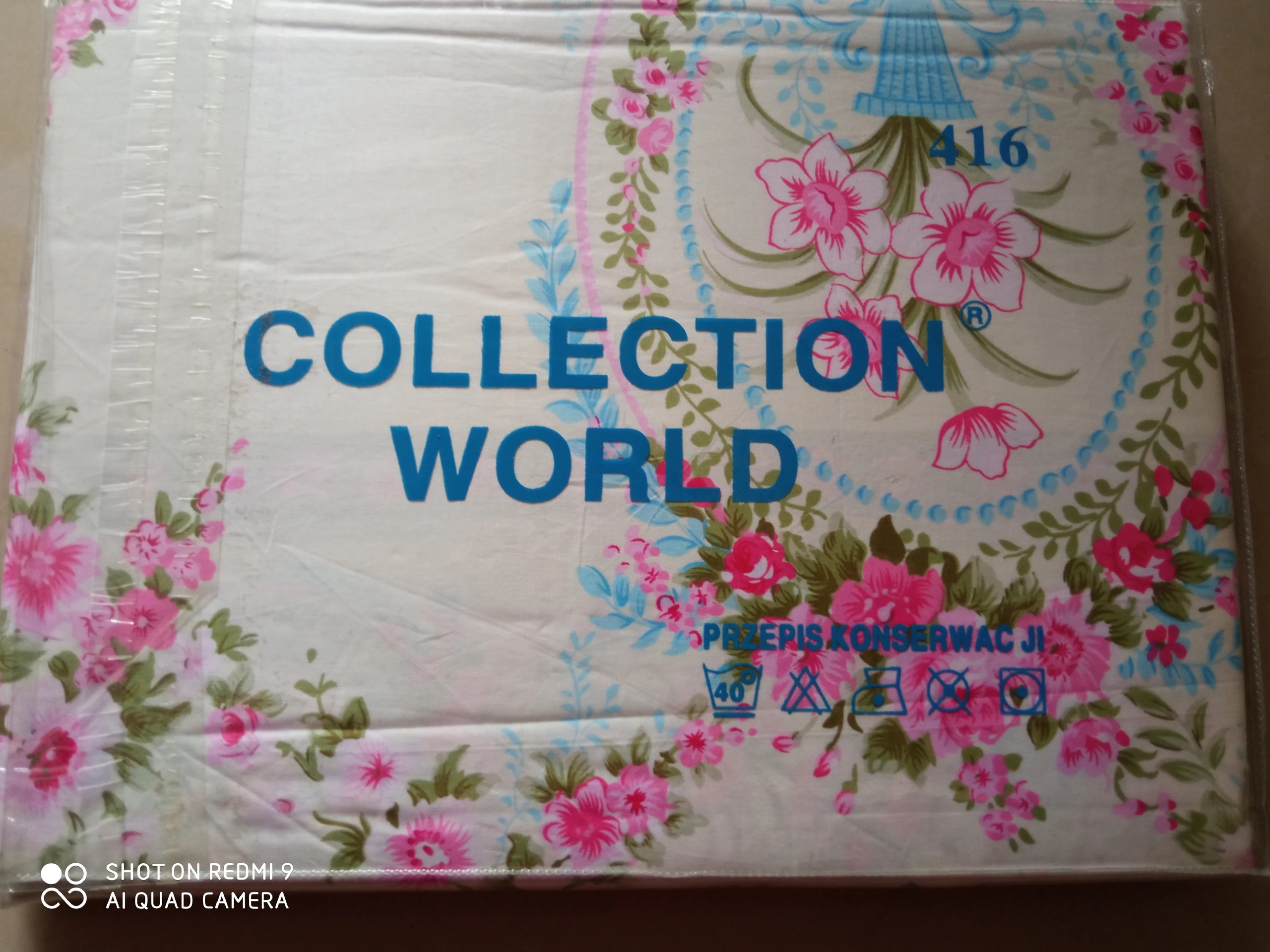 Komplet pościeli satyna bawełniana Collection World 160x200+ 2 poszewki 70x80 shabby chic bukiety