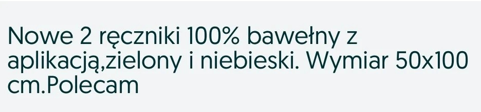 Ręczniki bawełniany  komplet 2 sztuk z aplikacją