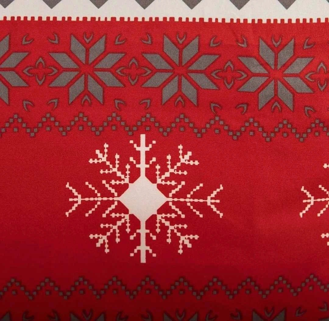 Pościel świąteczna czerwona w renifery i gwiazdki Homla Renna 200x220 i 70x80 x 2szt