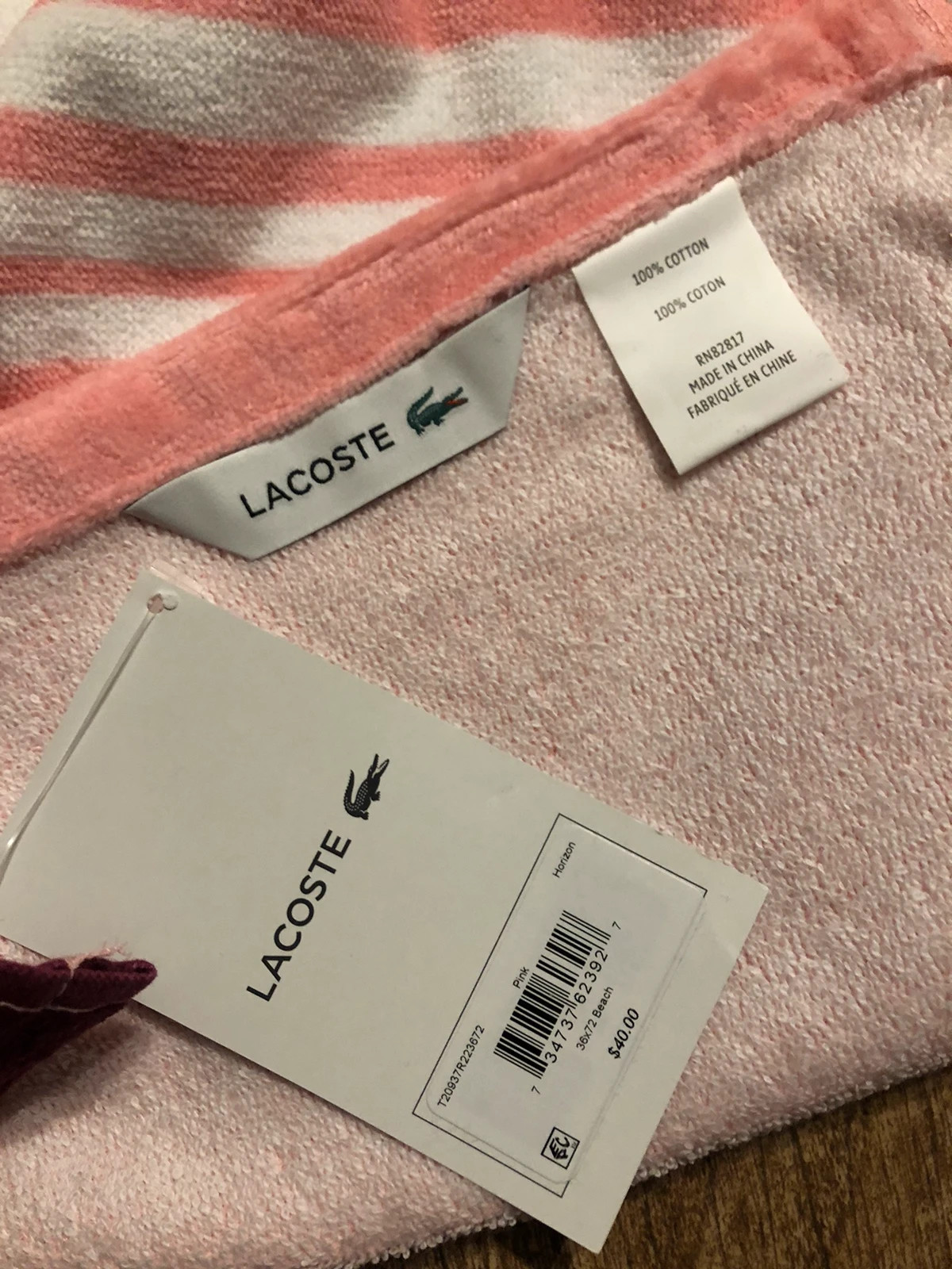 Duży ręcznik plażowy Lacoste 92x178cm