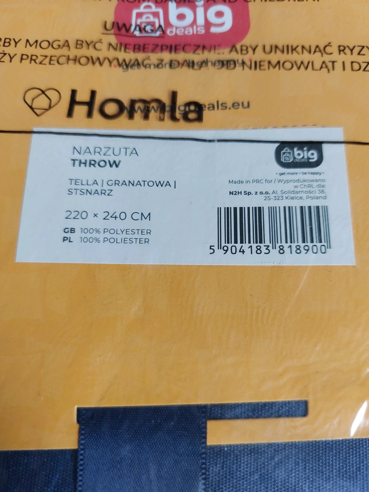 Nowa narzuta Tella Homla granatowa 220x240cm