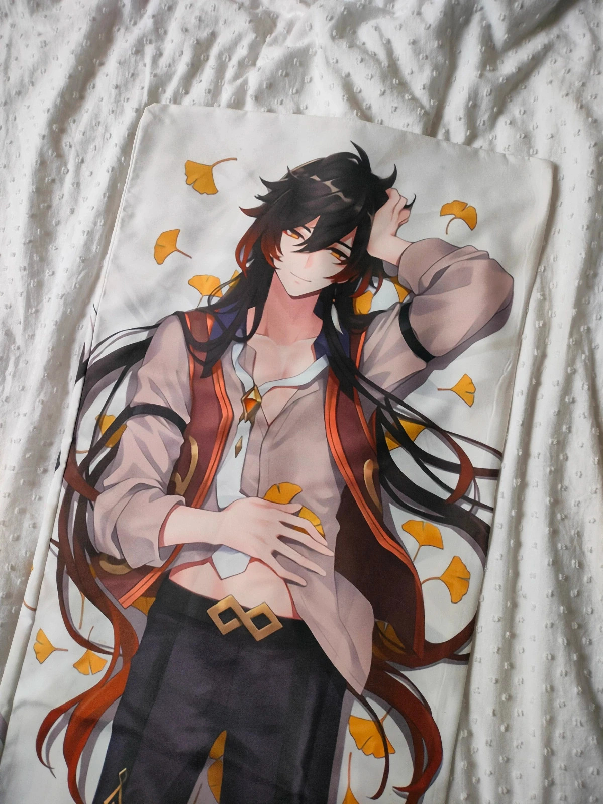 zhongli / morax body pillow genshin impact