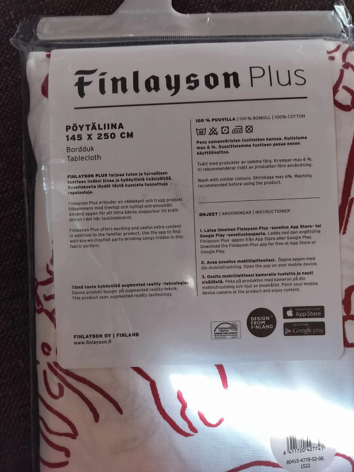 Finlayson rapurallaa pöytäliina