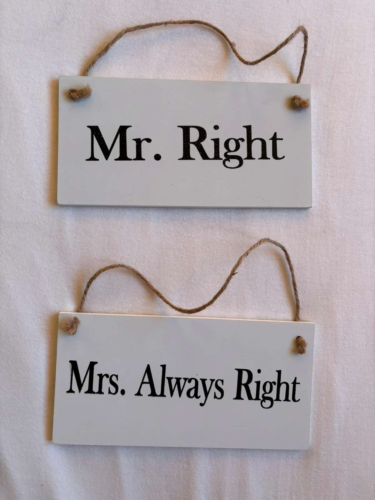 Tabliczki ślubne - Mr Right oraz Mrs Always Right