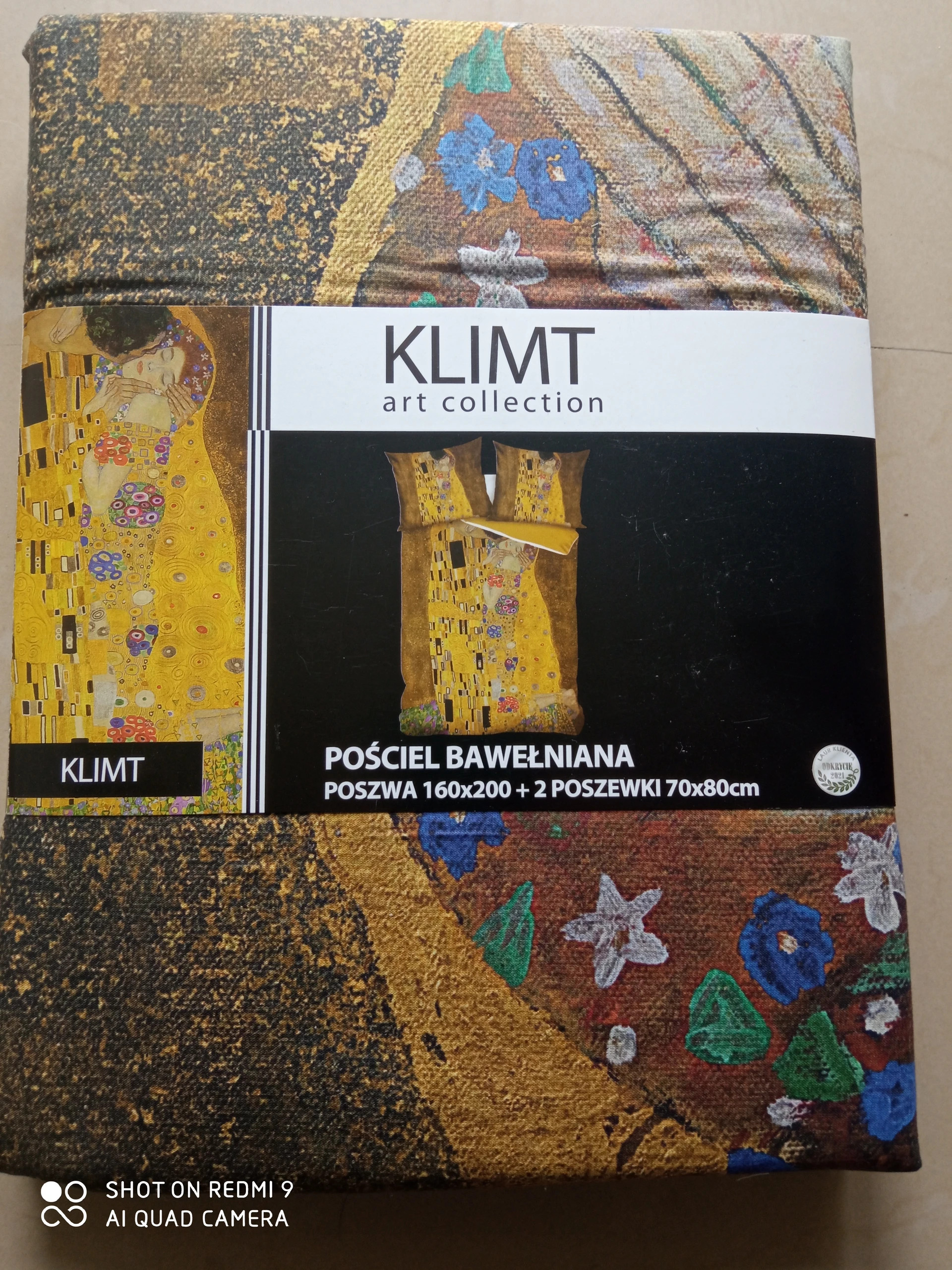 Pościel bawełna Klimt Pocałunek poszwa 160x200 +2 poszewki 70x80 nowa