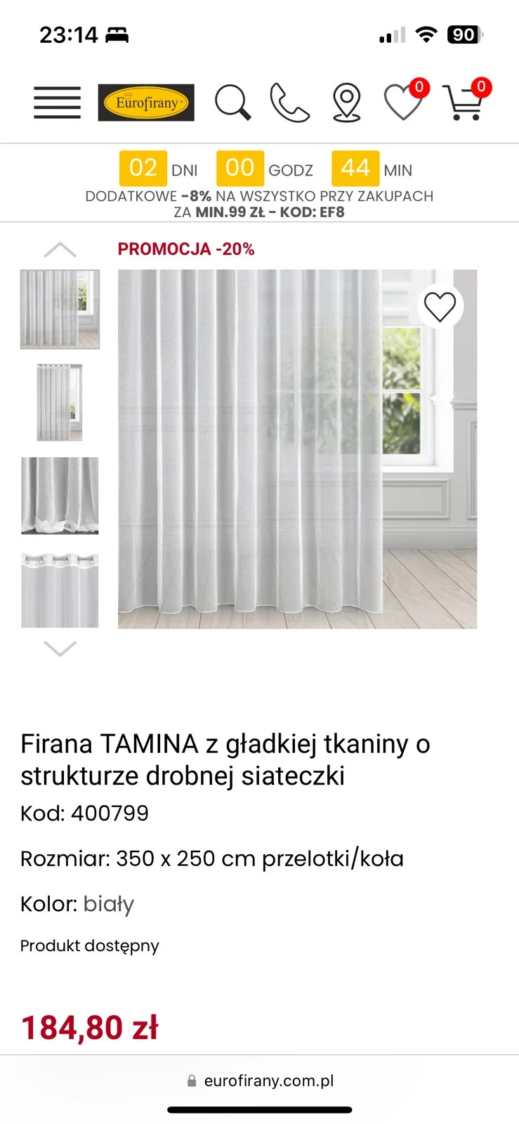 Firana tamina Eurofirany 350x200 koła